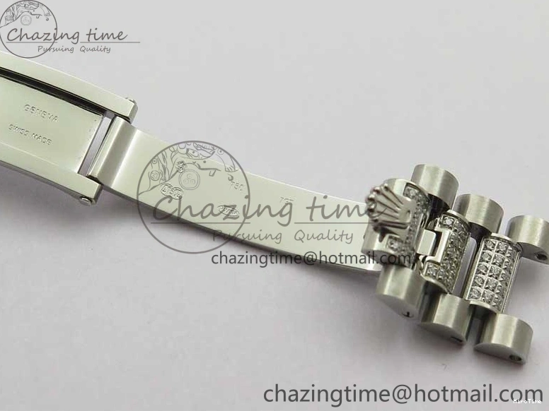 MiroTime 0128 Day-Date 36mm 128239 SS Crystal BP Best Edition White MOP Crystal Marker Dial on SS President Bracelet A MoistureWicking 2682